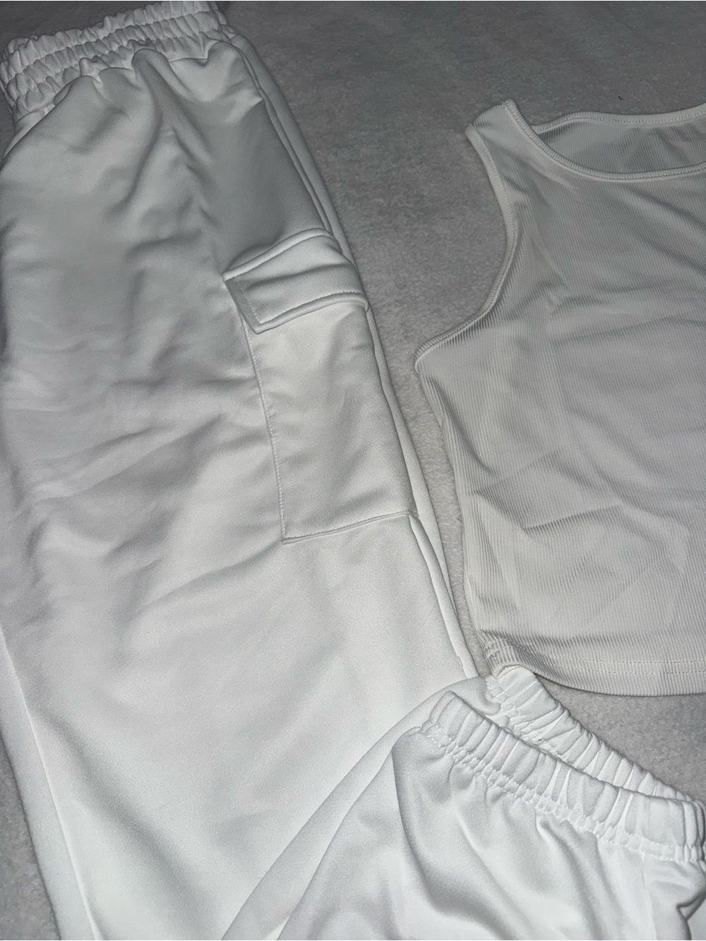 White Active Tank & Cargo Jogger Set - Picture 2 of 2